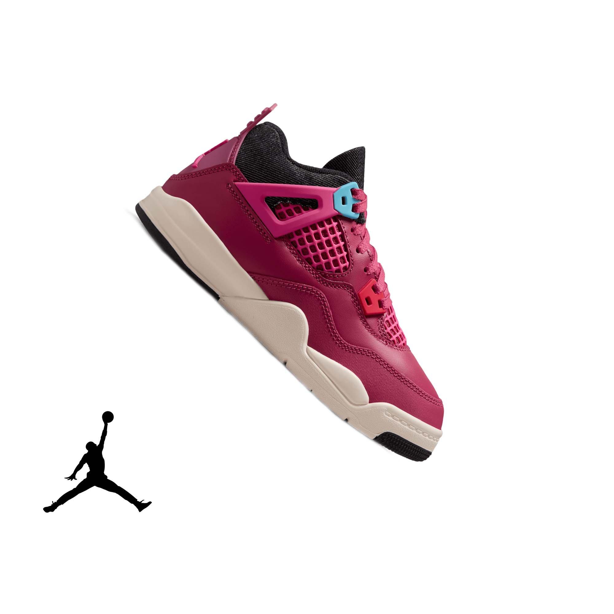 Jordan 4 Retro "She's A Star" Preschool Girls' Shoe - SWEET BEET/DESERT PINK/OFF NOIR/CHALK